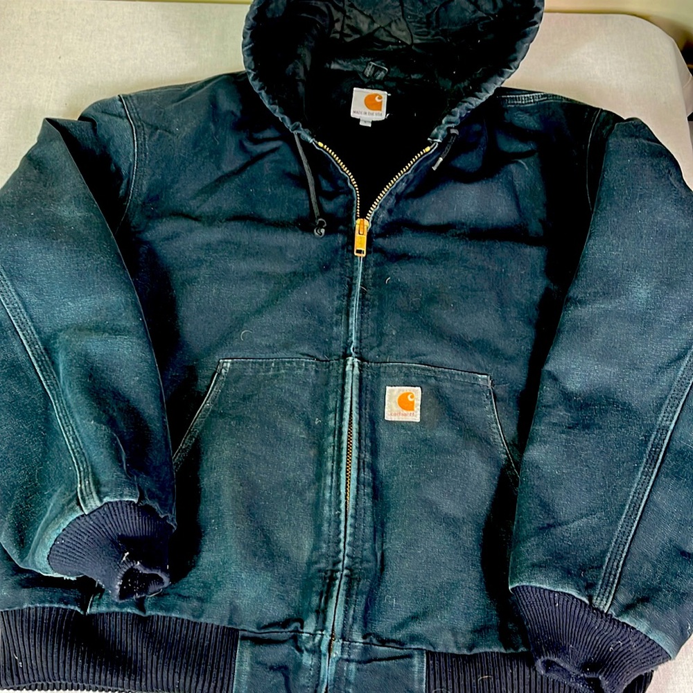 Carhartt Men’s Black Hooded Lined Jacket Size Large